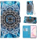 For Galaxy Note 10 Lite Colored Drawing Pattern Plain Weave Horizontal Flip Leather Case with Holder & Card Slot & Wallet&Lanyard(Blue Mandala) - 1