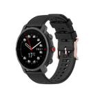 For Coros Apex 46mm / Apex Pro Rose Gold Square Buckle Silicone Watch Band(Black) - 1