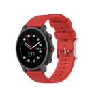 For Coros Apex 46mm / Apex Pro Rose Gold Square Buckle Silicone Watch Band(Red) - 1