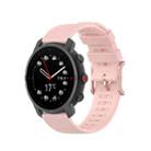 For Coros Apex 46mm / Apex Pro Rose Gold Square Buckle Silicone Watch Band(Light Pink) - 1