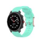 For Coros Apex 46mm / Apex Pro Rose Gold Square Buckle Silicone Watch Band(Teal Green) - 1
