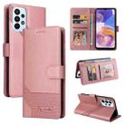 For Samsung Galaxy A23 GQUTROBE Skin Feel Magnetic Leather Phone Case(Rose Gold) - 1