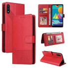 For Samsung Galaxy A02 GQUTROBE Skin Feel Magnetic Leather Phone Case(Red) - 1