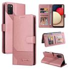 For Samsung Galaxy A02s GQUTROBE Skin Feel Magnetic Leather Phone Case(Rose Gold) - 1