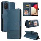 For Samsung Galaxy A02s GQUTROBE Skin Feel Magnetic Leather Phone Case(Blue) - 1