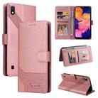 For Samsung Galaxy A10 GQUTROBE Skin Feel Magnetic Leather Phone Case(Rose Gold) - 1