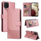 For Samsung Galaxy A12 GQUTROBE Skin Feel Magnetic Leather Phone Case(Rose Gold) - 1