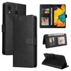 For Samsung Galaxy A20 / A30 GQUTROBE Skin Feel Magnetic Leather Phone Case(Black) - 1