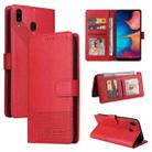 For Samsung Galaxy A20e GQUTROBE Skin Feel Magnetic Leather Phone Case(Red) - 1