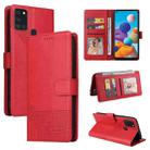 For Samsung Galaxy A21s GQUTROBE Skin Feel Magnetic Leather Phone Case(Red) - 1