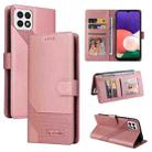 For Samsung Galaxy A22 5G GQUTROBE Skin Feel Magnetic Leather Phone Case(Rose Gold) - 1