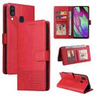 For Samsung Galaxy A40 GQUTROBE Skin Feel Magnetic Leather Phone Case(Red) - 1