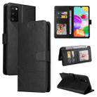 For Samsung Galaxy A41 GQUTROBE Skin Feel Magnetic Leather Phone Case(Black) - 1
