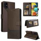 For Samsung Galaxy A51 5G GQUTROBE Skin Feel Magnetic Leather Phone Case(Brown) - 1