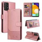 For Samsung Galaxy A52 5G / 4G GQUTROBE Skin Feel Magnetic Leather Phone Case(Rose Gold) - 1