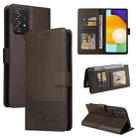 For Samsung Galaxy A52 5G / 4G GQUTROBE Skin Feel Magnetic Leather Phone Case(Brown) - 1