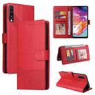 For Samsung Galaxy A70 GQUTROBE Skin Feel Magnetic Leather Phone Case(Red) - 1