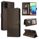 For Samsung Galaxy A71 4G GQUTROBE Skin Feel Magnetic Leather Phone Case(Brown) - 1