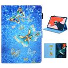 For iPad Pro 11 (2020) & (2018) Painted Pattern Tablet PC Protective Leather Case with Bracket & Card Slot & Photo Holder(Golden Butterfly) - 1