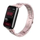 For Xiaomi Mi Band 7 Pro Three-bead Flat Buckle Stainless Steel Watch Band(Rose Pink) - 1