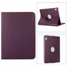 For iPad 10th Gen 10.9 2022 360 Degree Rotation Litchi Texture Flip Leather Tablet Case with Holder (Purple) - 1