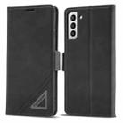 For Samsung Galaxy S22 5G Forwenw Dual-side Buckle Leather Phone Case(Black) - 1