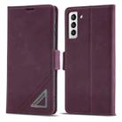 For Samsung Galaxy S22 5G Forwenw Dual-side Buckle Leather Phone Case(Wine Red) - 1