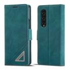 For Samsung Galaxy Z Fold4 Forwenw Dual-side Buckle Leather Phone Case(Dark Cyan) - 1