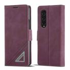 For Samsung Galaxy Z Fold4 Forwenw Dual-side Buckle Leather Phone Case(Wine Red) - 1