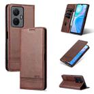 For vivo Y77e/Y77 5G Global AZNS Magnetic Calf Texture Leather Phone Case(Dark Brown) - 1