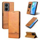 For vivo Y77e/Y77 5G Global AZNS Magnetic Calf Texture Leather Phone Case(Light Brown) - 1