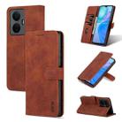 For vivo Y77e/Y77 5G Global AZNS Skin Feel Calf Texture Horizontal Flip Leather Phone Case(Brown) - 1