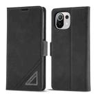 For Xiaomi Mi 11 Lite Forwenw Dual-side Buckle Leather Phone Case(Black) - 1