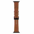 Litchi Texture Leather Watch Band For Apple Watch Ultra 49mm&Watch Ultra 2 49mm / Series 9&8&7 45mm / SE 3&SE 2&6&SE&5&4 44mm / 3&2&1 42mm(Dark Brown) - 1