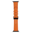 Litchi Texture Leather Watch Band For Apple Watch Ultra 49mm / Series 8&7 45mm / SE 2&6&SE&5&4 44mm / 3&2&1 42mm(Orange) - 1