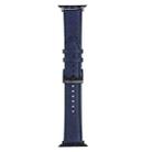 Litchi Texture Leather Watch Band For Apple Watch Ultra 49mm / Series 8&7 45mm / SE 2&6&SE&5&4 44mm / 3&2&1 42mm(Midnight Blue) - 1