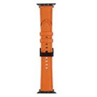 Litchi Texture Leather Watch Band For Apple Watch Series 8&7 41mm / SE 2&6&SE&5&4 40mm / 3&2&1 38mm(Orange) - 1