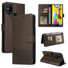 For Samsung Galaxy M31 GQUTROBE Skin Feel Magnetic Leather Phone Case(Brown) - 1