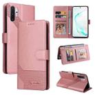 For Samsung Galaxy Note10+ GQUTROBE Skin Feel Magnetic Leather Phone Case(Rose Gold) - 1