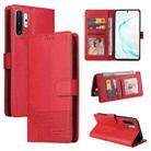 For Samsung Galaxy Note10+ GQUTROBE Skin Feel Magnetic Leather Phone Case(Red) - 1