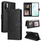 For Samsung Galaxy Note10+ GQUTROBE Skin Feel Magnetic Leather Phone Case(Black) - 1