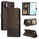 For Samsung Galaxy Note10+ GQUTROBE Skin Feel Magnetic Leather Phone Case(Brown) - 1