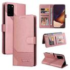 For Samsung Galaxy Note20 Ultra GQUTROBE Skin Feel Magnetic Leather Phone Case(Rose Gold) - 1