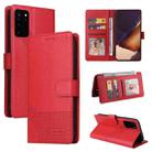 For Samsung Galaxy Note20 Ultra GQUTROBE Skin Feel Magnetic Leather Phone Case(Red) - 1