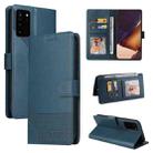 For Samsung Galaxy Note20 Ultra GQUTROBE Skin Feel Magnetic Leather Phone Case(Blue) - 1