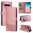 For Samsung Galaxy S10 GQUTROBE Skin Feel Magnetic Leather Phone Case(Rose Gold) - 1