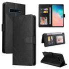 For Samsung Galaxy S10 GQUTROBE Skin Feel Magnetic Leather Phone Case(Black) - 1