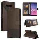 For Samsung Galaxy S10+ GQUTROBE Skin Feel Magnetic Leather Phone Case(Brown) - 1