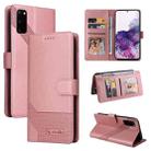 For Samsung Galaxy S20 GQUTROBE Skin Feel Magnetic Leather Phone Case(Rose Gold) - 1