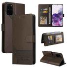 For Samsung Galaxy S20+ GQUTROBE Skin Feel Magnetic Leather Phone Case(Brown) - 1